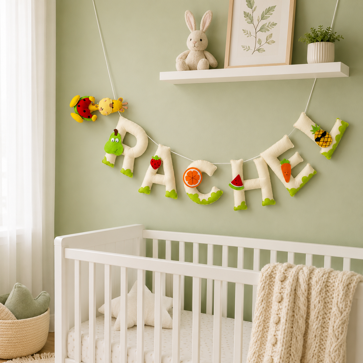 Babble Wrap Tropical Fruits Name Bunting/Garland