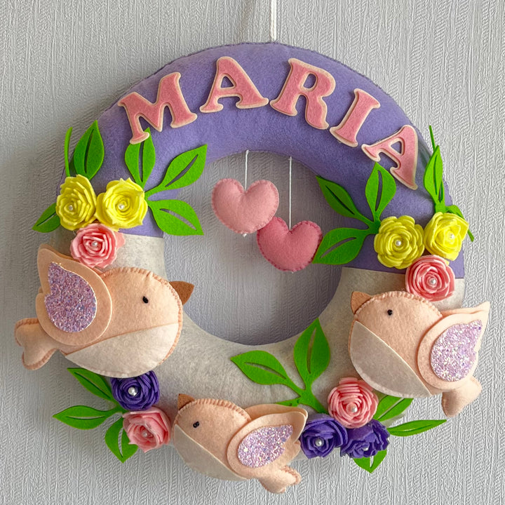 Babble Wrap Tweets & Blooms Name Hanging