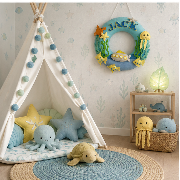 Babble Wrap Under the Sea Name Hanging
