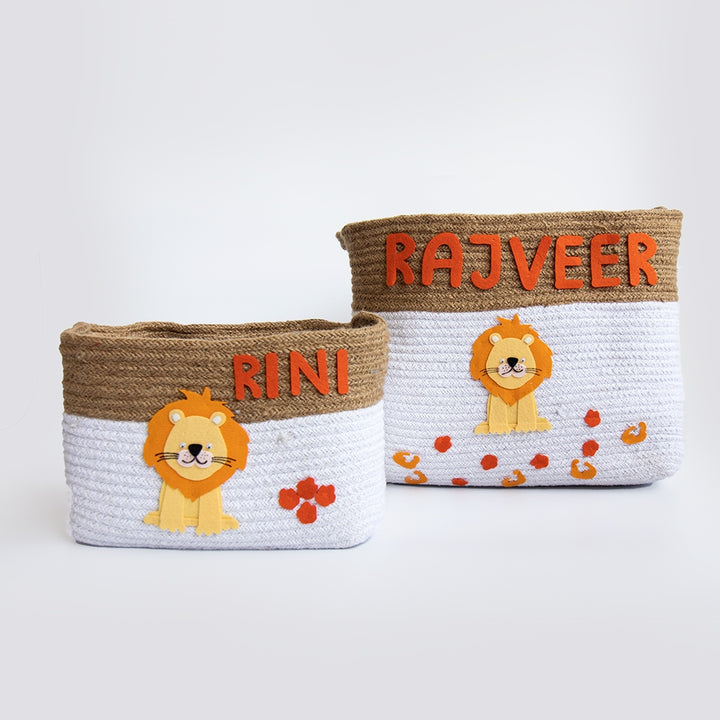 Baby Animals- Cotton Rope Baskets (Individual/Set Of 2)