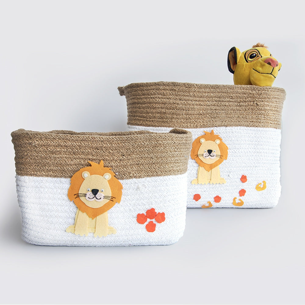 Baby Animals- Cotton Rope Baskets (Individual/Set Of 2)