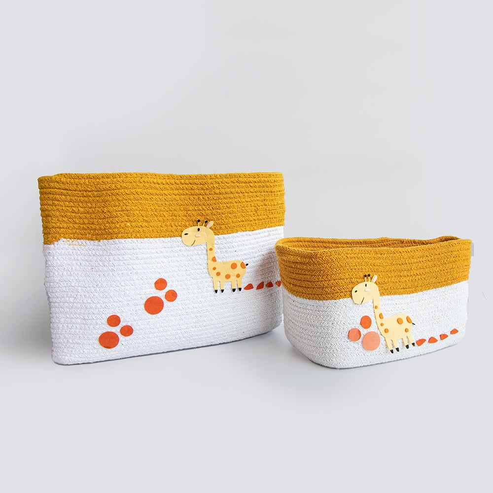 Baby Giraffe - Cotton Rope Baskets (Individual/Set Of 2)