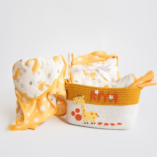 Baby Giraffe & Cute Polka -  Essentials Gift Basket