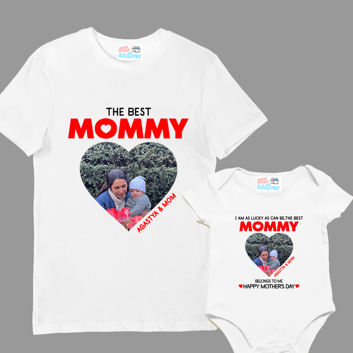 Best Mommy White Combo with Real Photo