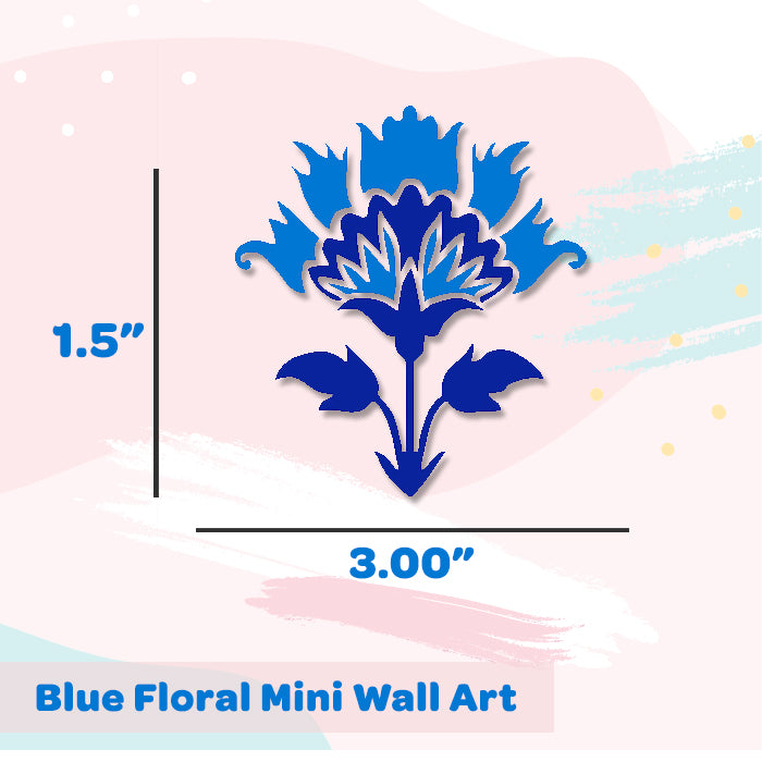 Blue Floral Mini Wall Art Stickers