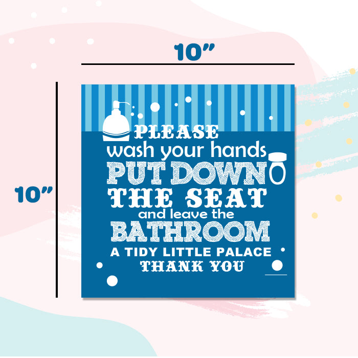 Boys Only Bathroom Frames for Wall (Set of 3)