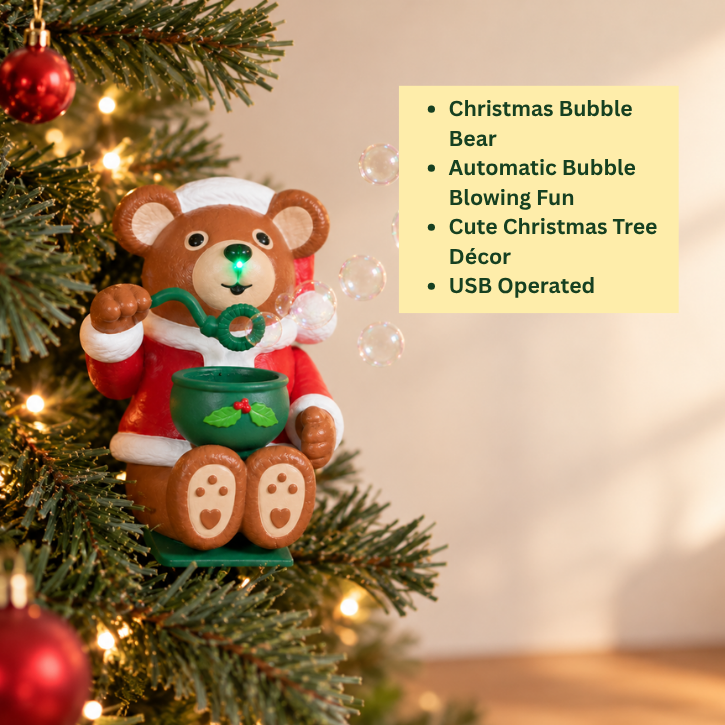 Bubble Blowing Santa Bear