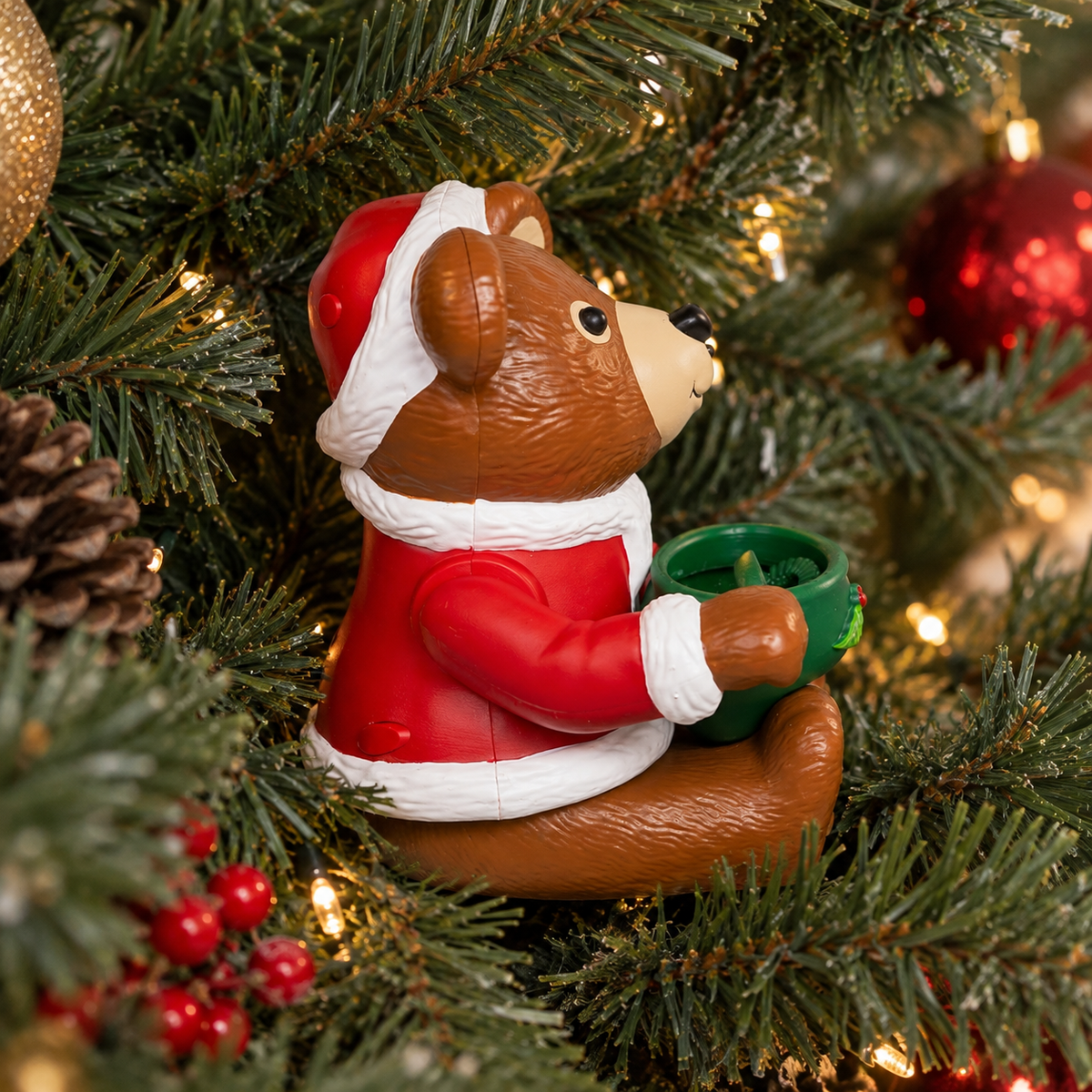 Bubble Blowing Santa Bear