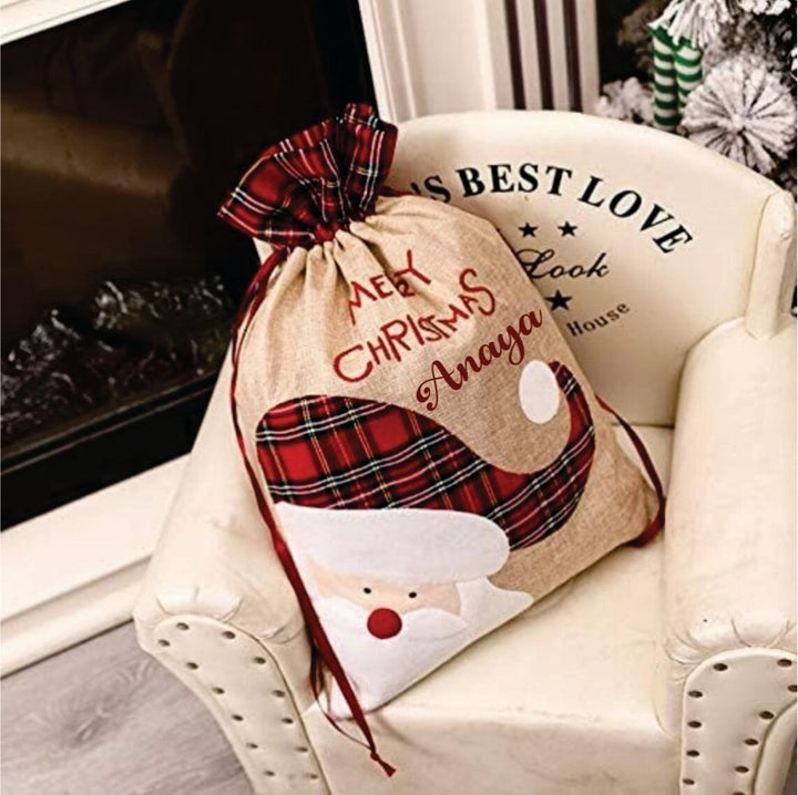 Babble Wrap Burlap Holiday Treasure Sack- Set of 2