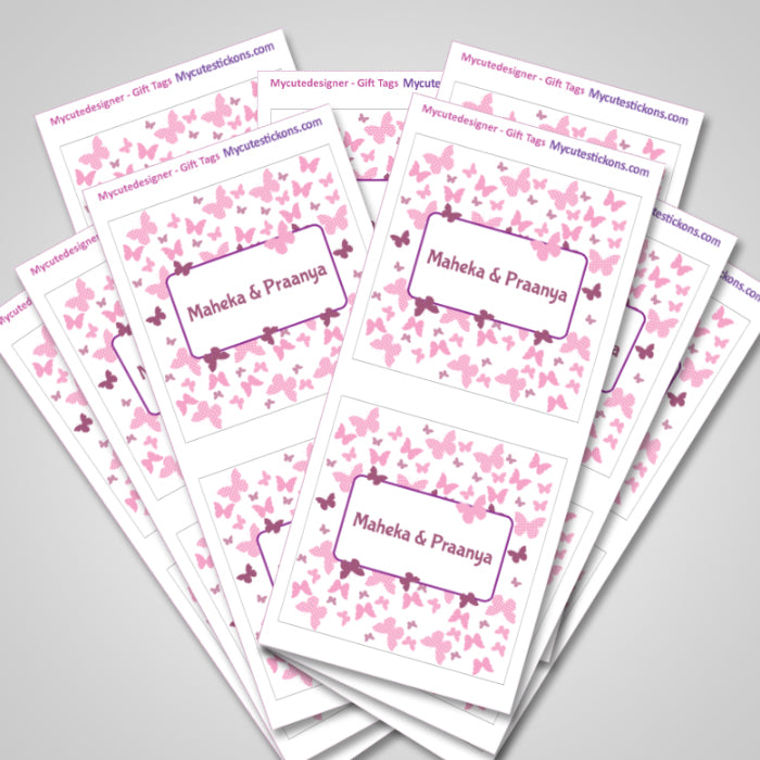 Personalised Gift Sticker - Butterfly - Set of 60