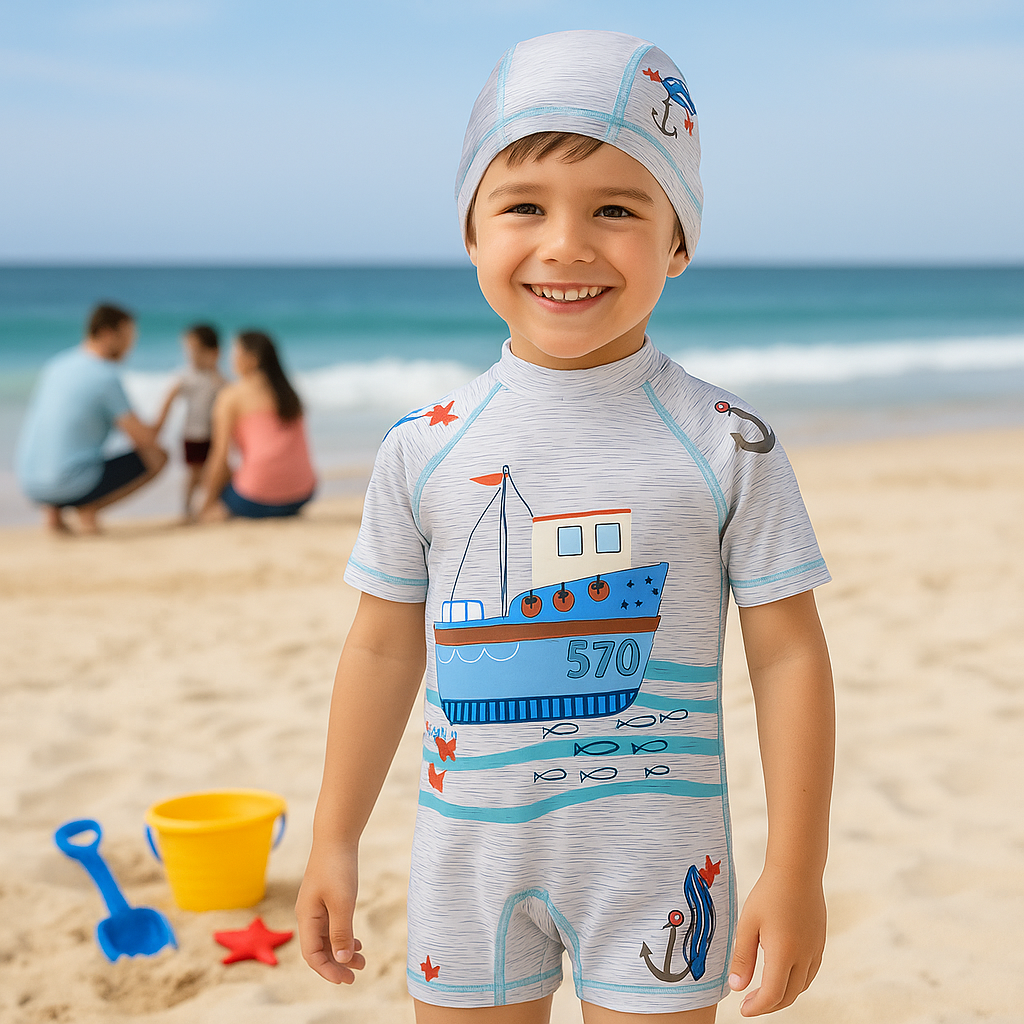 Captain Crabby’s Sea Voyage Swim Set with Cap
