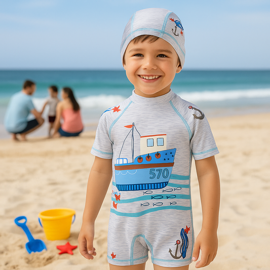 Captain Crabby’s Sea Voyage Swim Set with Cap