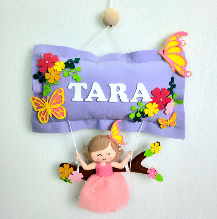 Babble Wrap Butterfly Blossoms Name Hanging