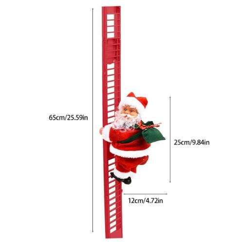 2 ft Musical Tree Climbing Santa - Red Rise