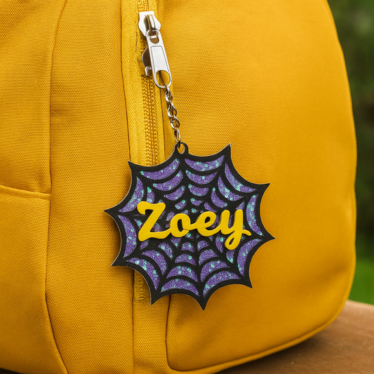 Personalized Halloween Keychain – Enchanted Web
