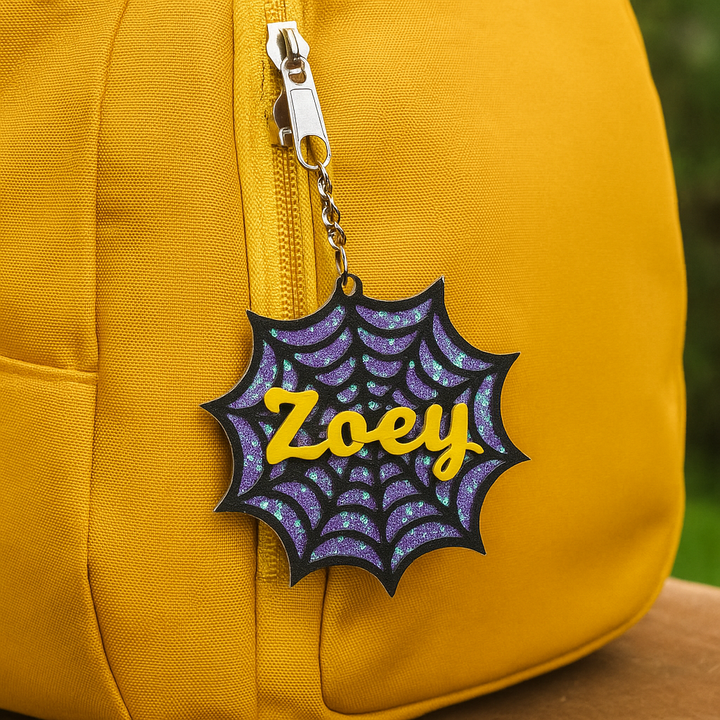 Personalized Halloween Keychain – Enchanted Web