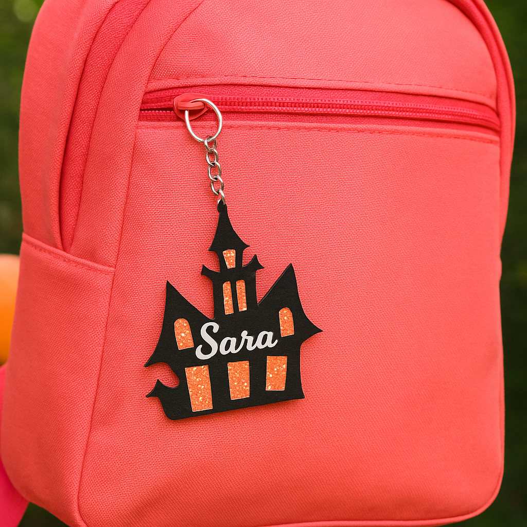 Personalized Halloween Keychain – Haunted House