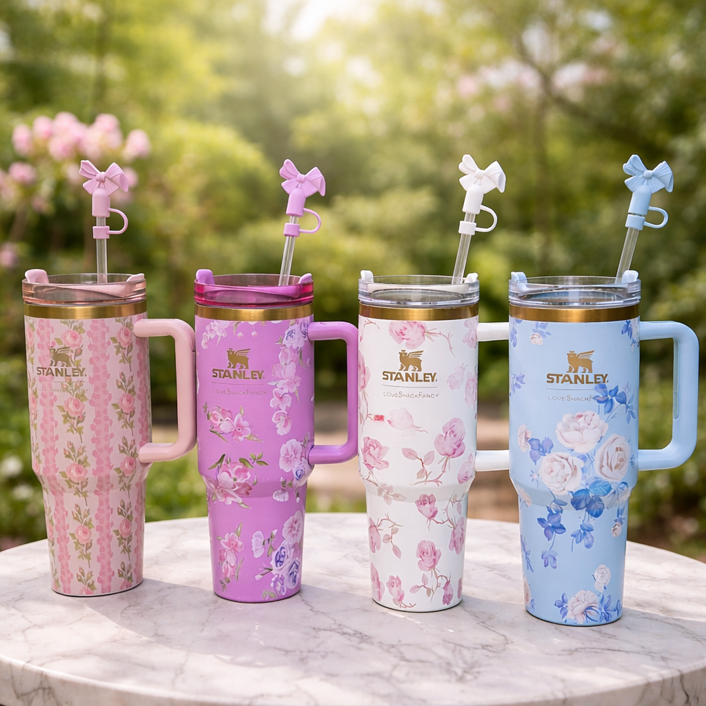 Limited Edition Stanley x LoveShackFancy – Blush Trellis Bloom – 40oz