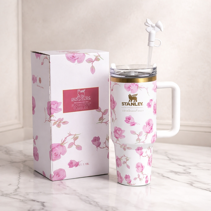 Limited Edition Stanley x LoveShackFancy – Ivory Rose Whisper – 40oz