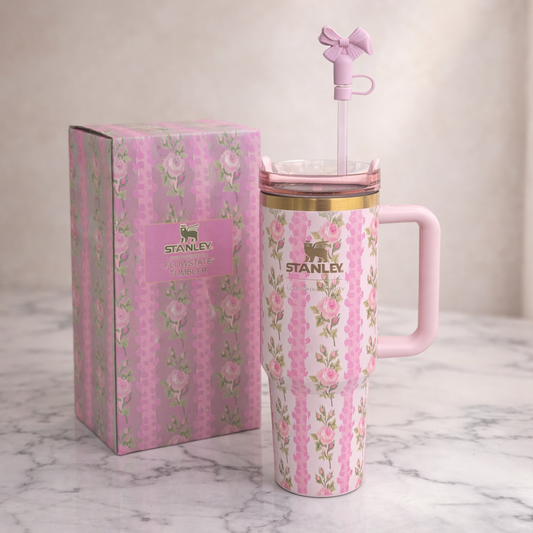 Limited Edition Stanley x LoveShackFancy – Blush Trellis Bloom – 40oz