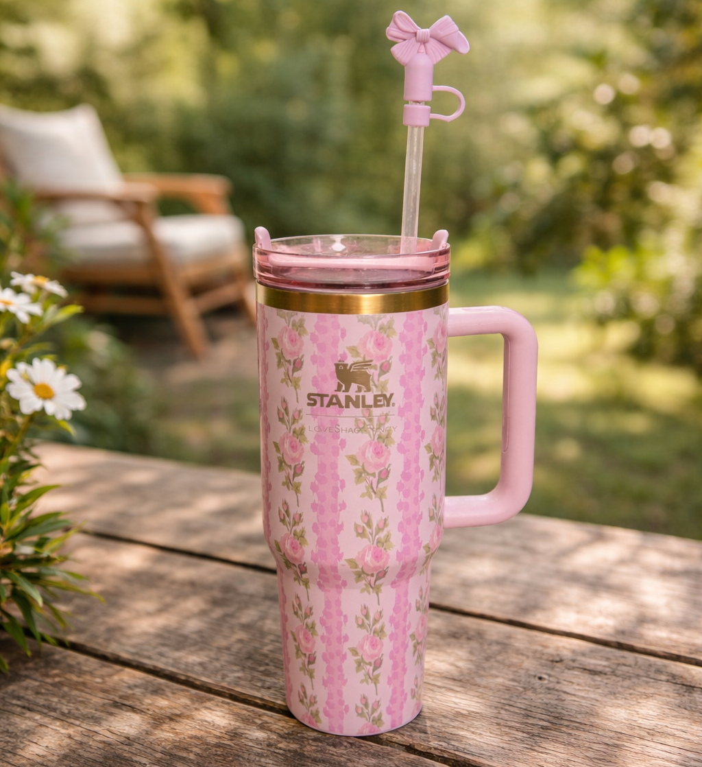 Limited Edition Stanley x LoveShackFancy – Blush Trellis Bloom – 40oz