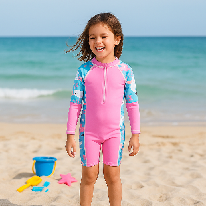 Coral Friends Long Sleeve Swimsuit