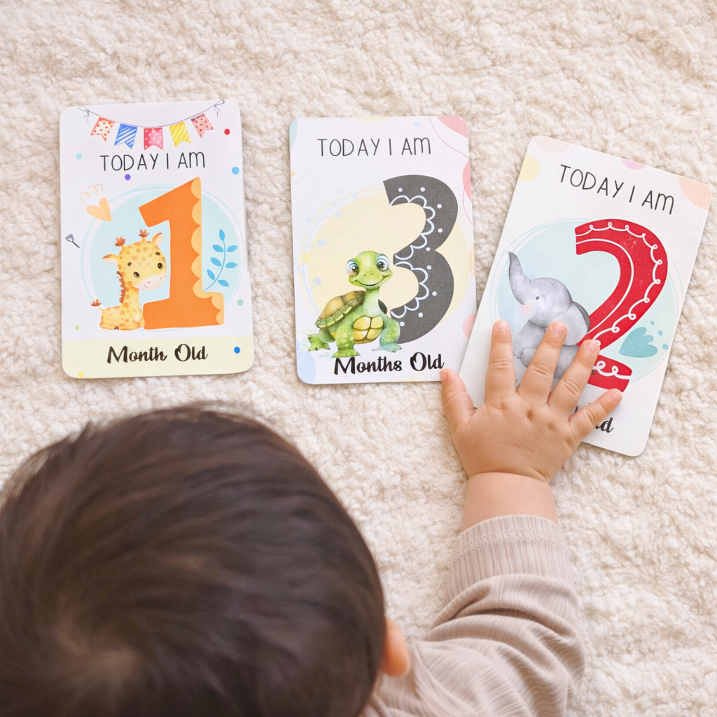 Whimsical Baby Milestone Cards – Pack of 30