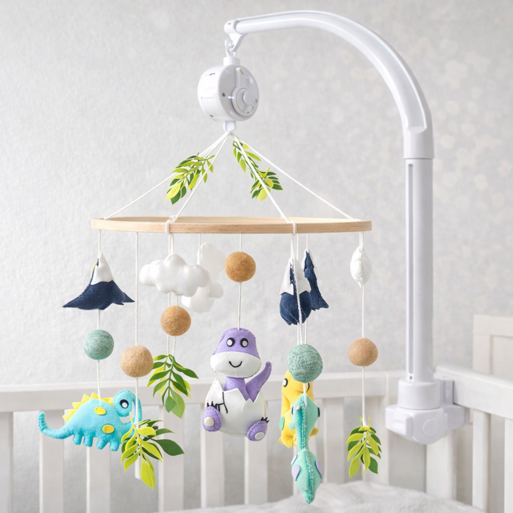 Babble Wrap Cot / Crib Mobile - Dino Doze