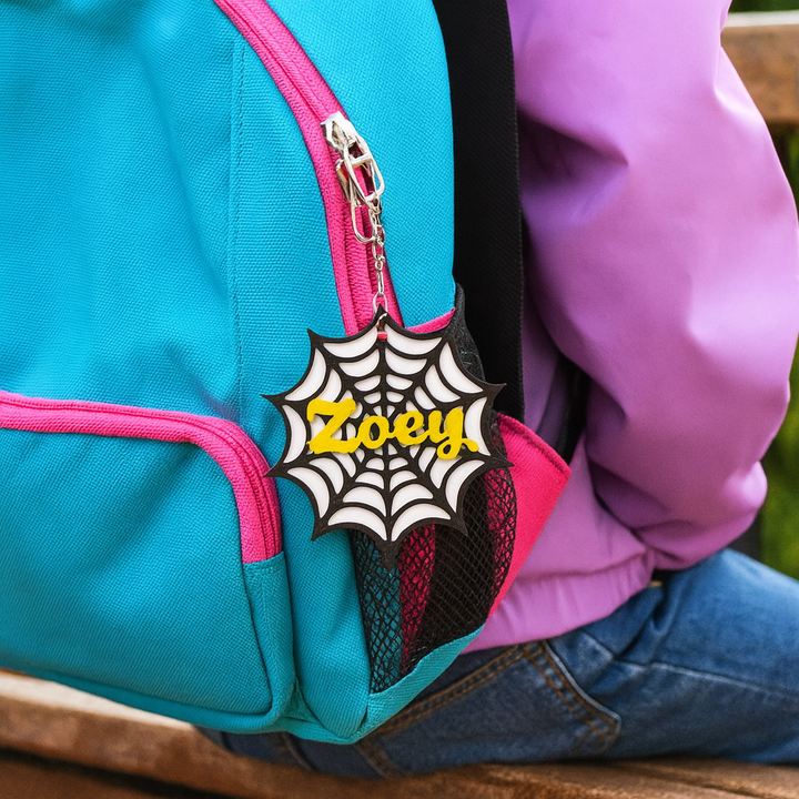 Personalized Halloween Keychain – Creepy Web