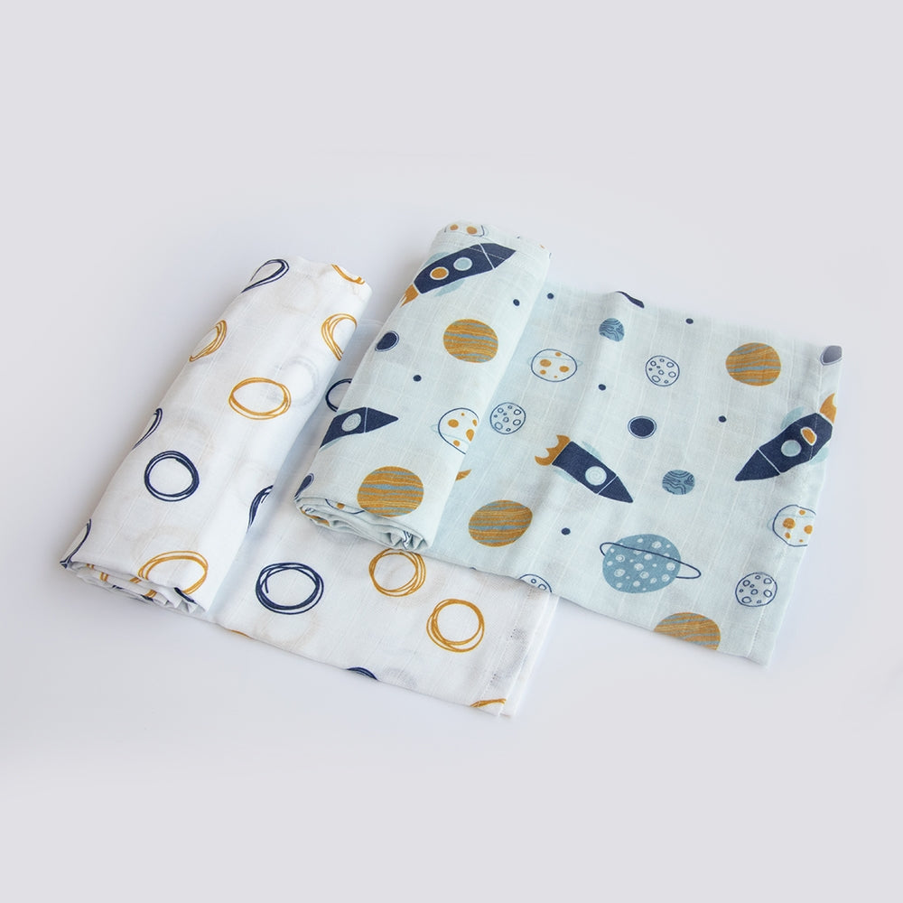 Child Of The Universe & Doodle Circles - Organic Luxury Swaddles Set