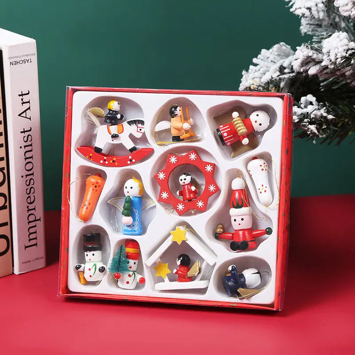 Babble Wrap Wooden Joyful Jingle Ornament (Set of 12)