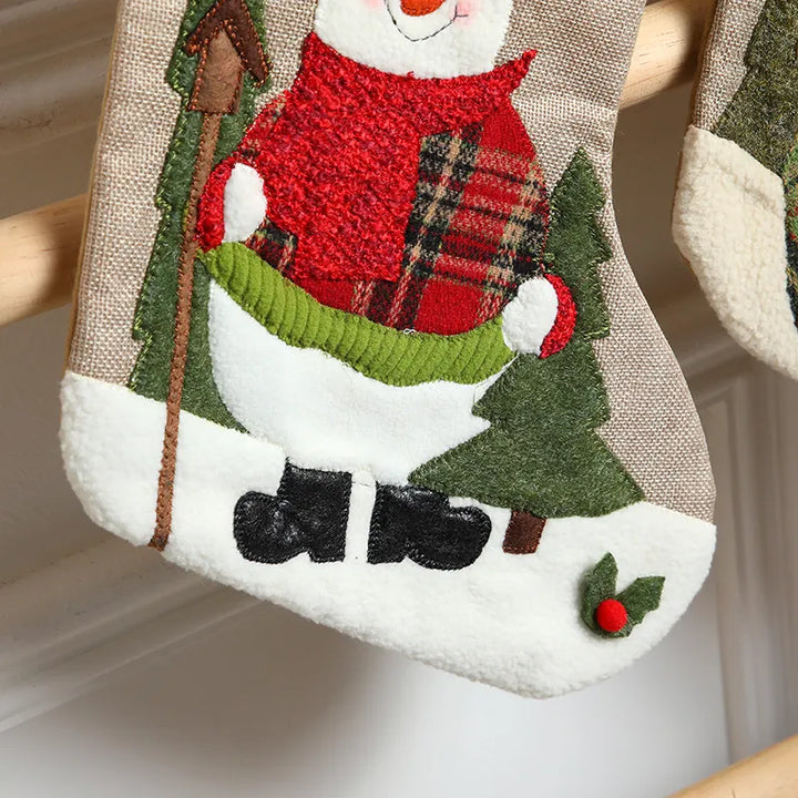 Babble Wrap Checkered Cheer Stocking (Chilly Snowman)