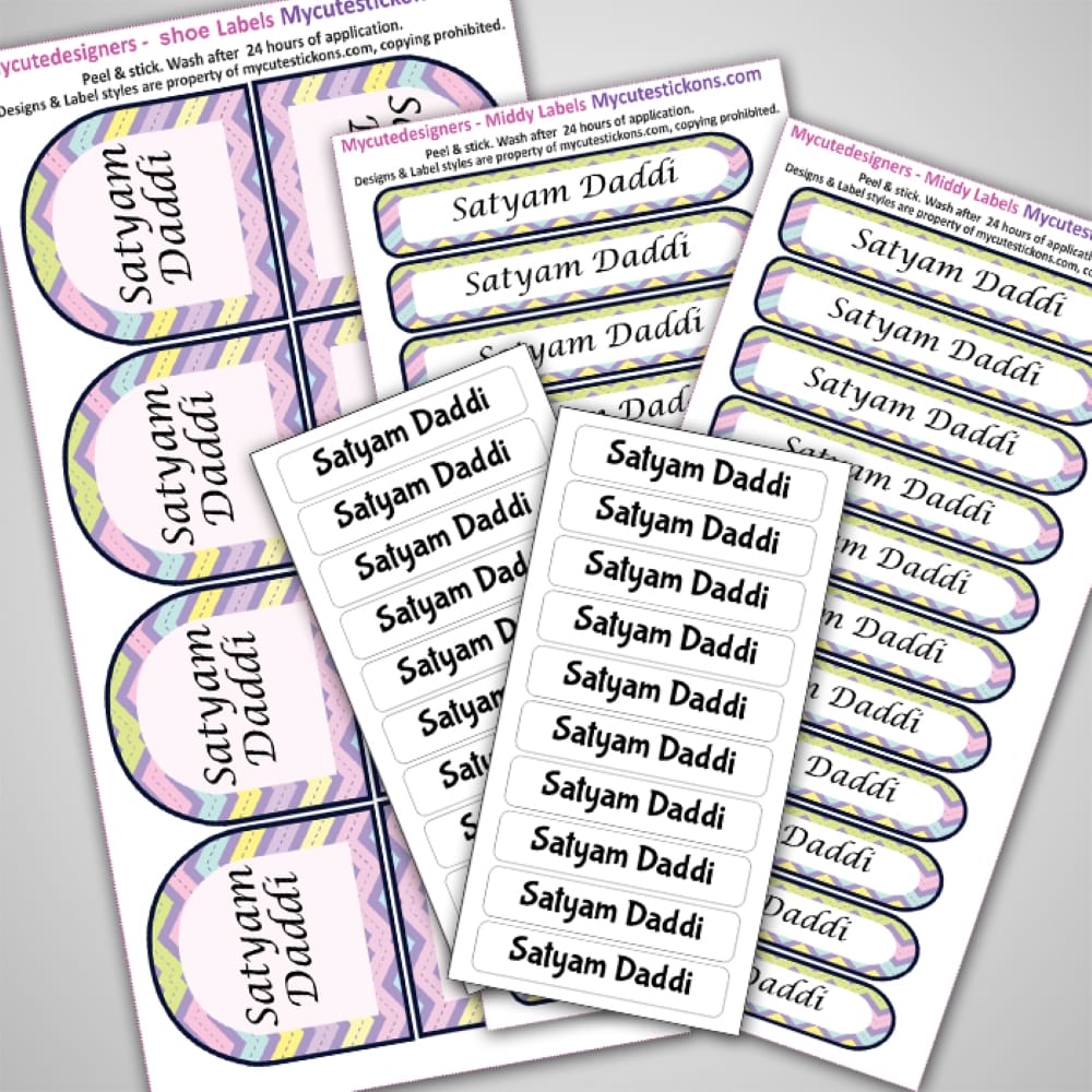 Colorful Chervon Camping Labels Value Pack