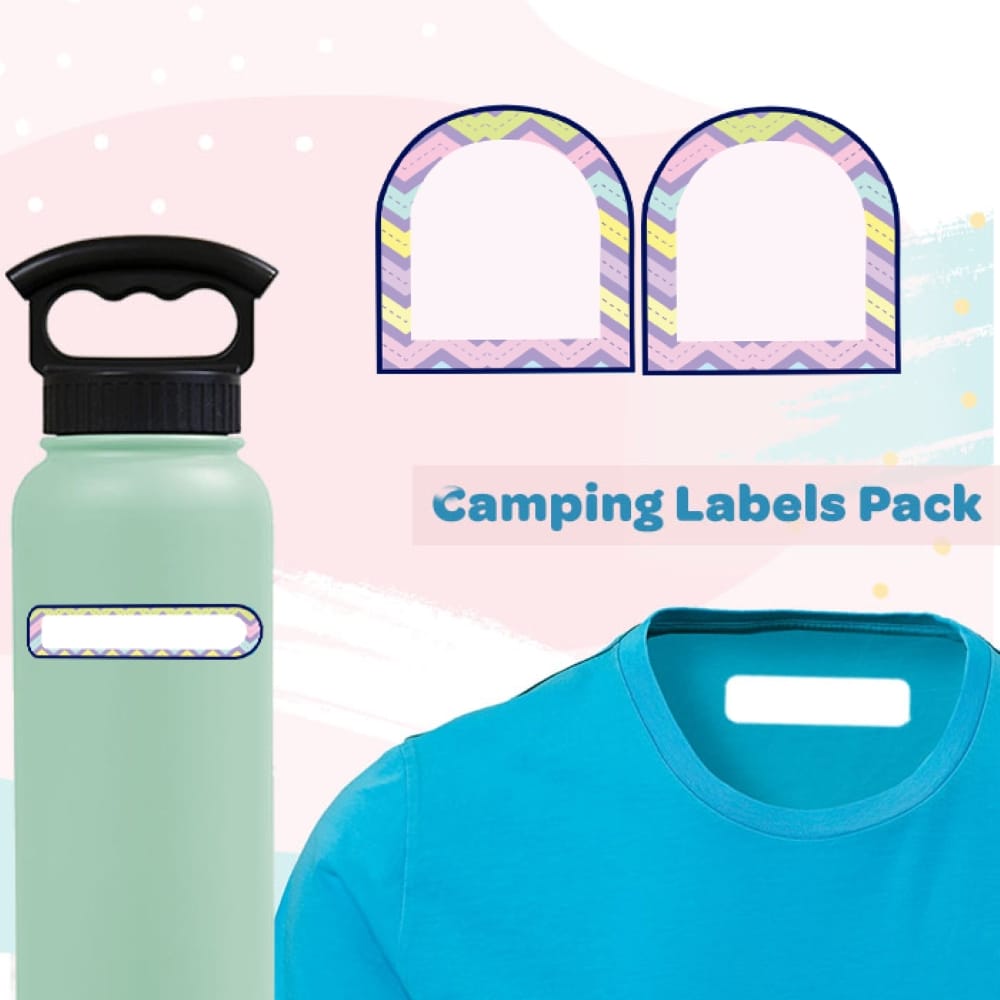 Colorful Chervon Camping Labels Value Pack