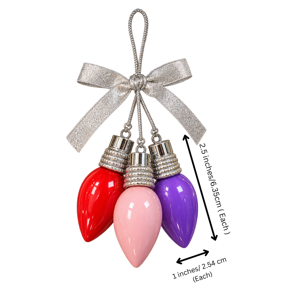 Colourful Light Bulb Shape Tree Ornament Set of 6