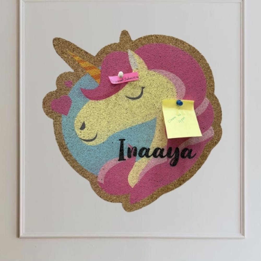 Cork Pinboard - Rose Unicorn