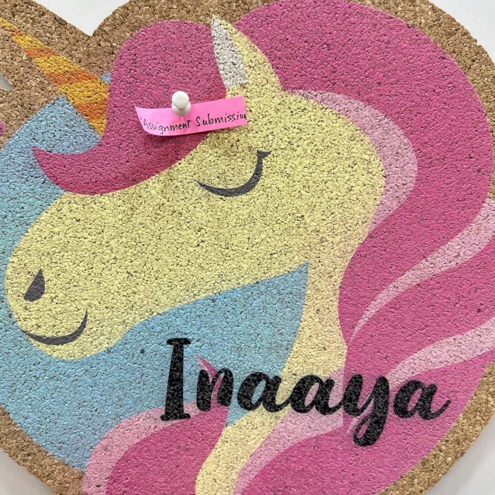 Cork Pinboard - Rose Unicorn