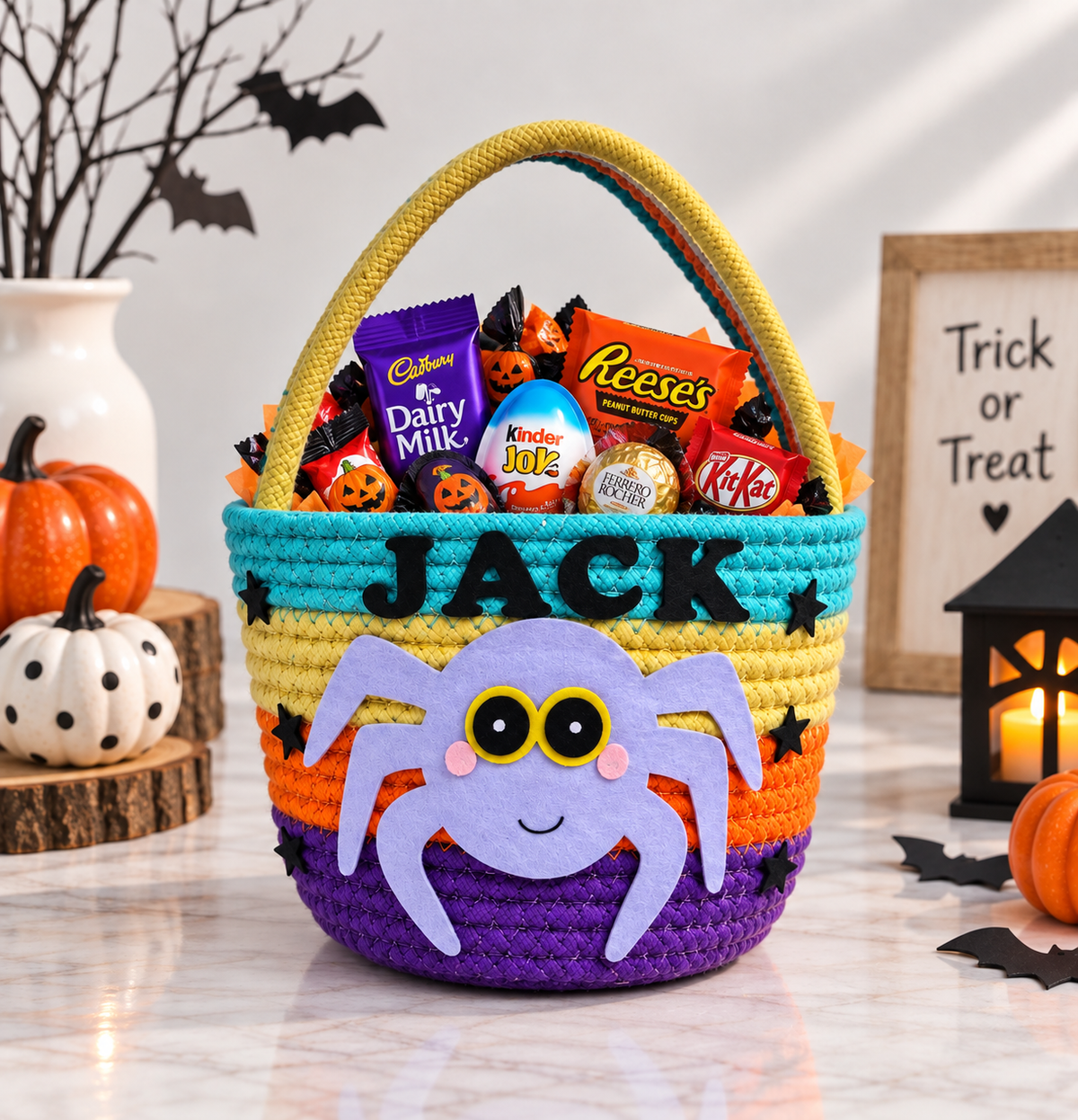 Creepy-Cute Spider Treat Basket