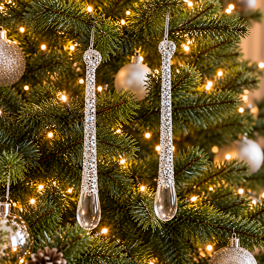 Crystal Icicle Tree Ornaments – Set of 2
