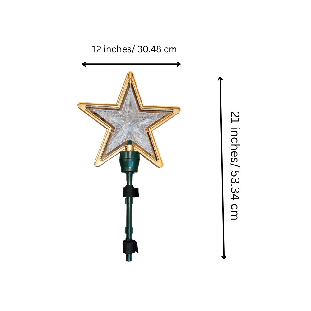 Crystal Rotating LED Star Tree Topper