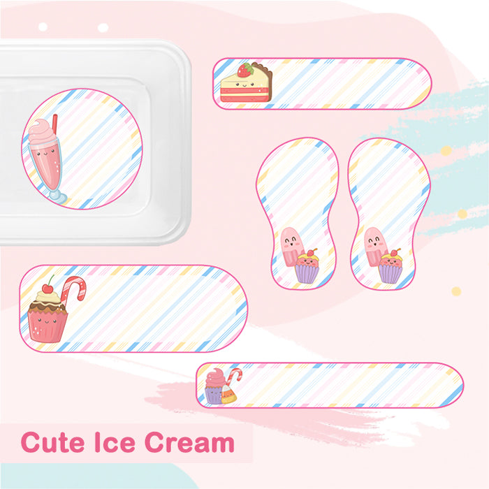 Cute Ice Cream Name Label - Complete/Split/Iron Ons Packs