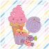 Cute Ice Cream Name Label - Complete/Split/Iron Ons Packs