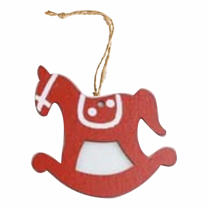 Babble Wrap Radiant Red Ornaments- Rocking Horse