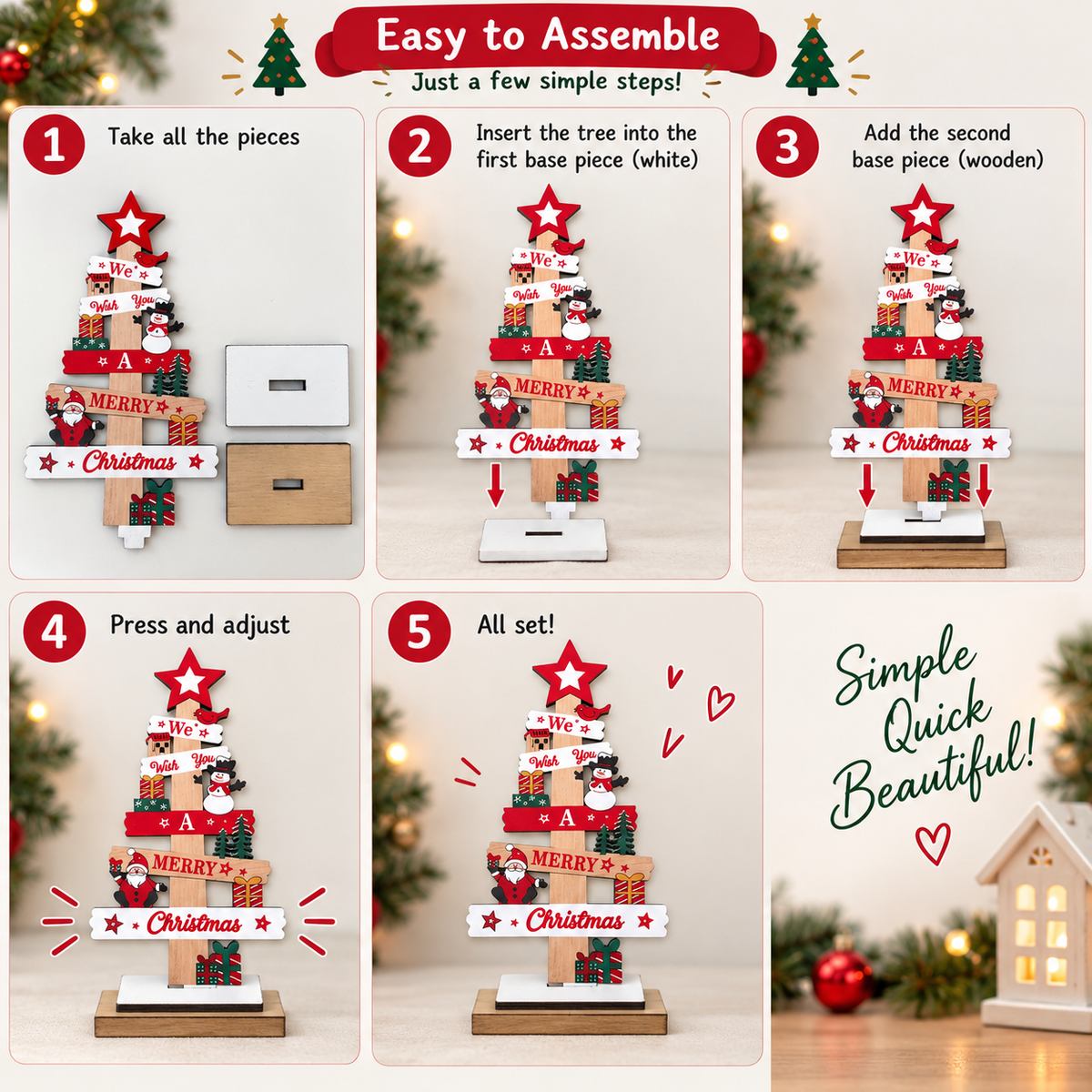 DIY Christmas Sign Table Top Décor – Set of 2