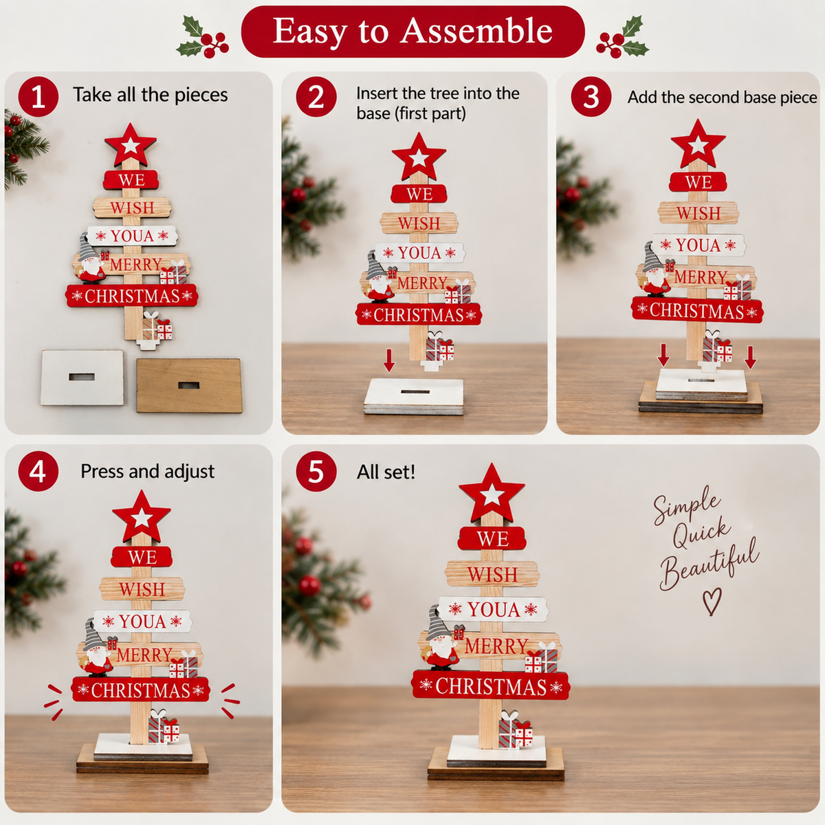 DIY Christmas Sign Table Top Décor – Set of 2
