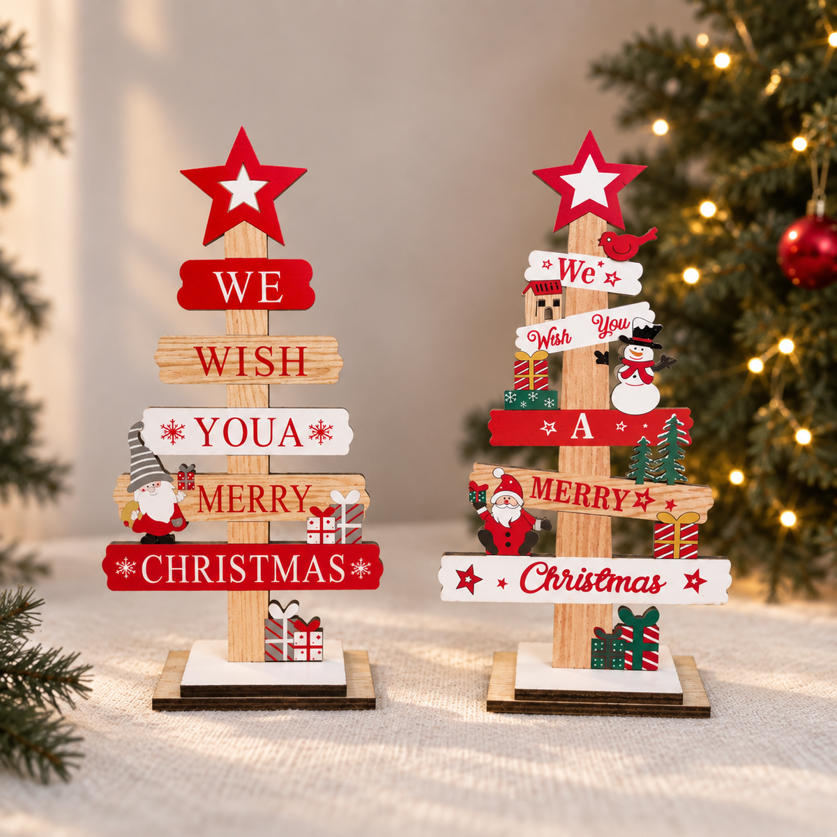DIY Christmas Sign Table Top Décor – Set of 2