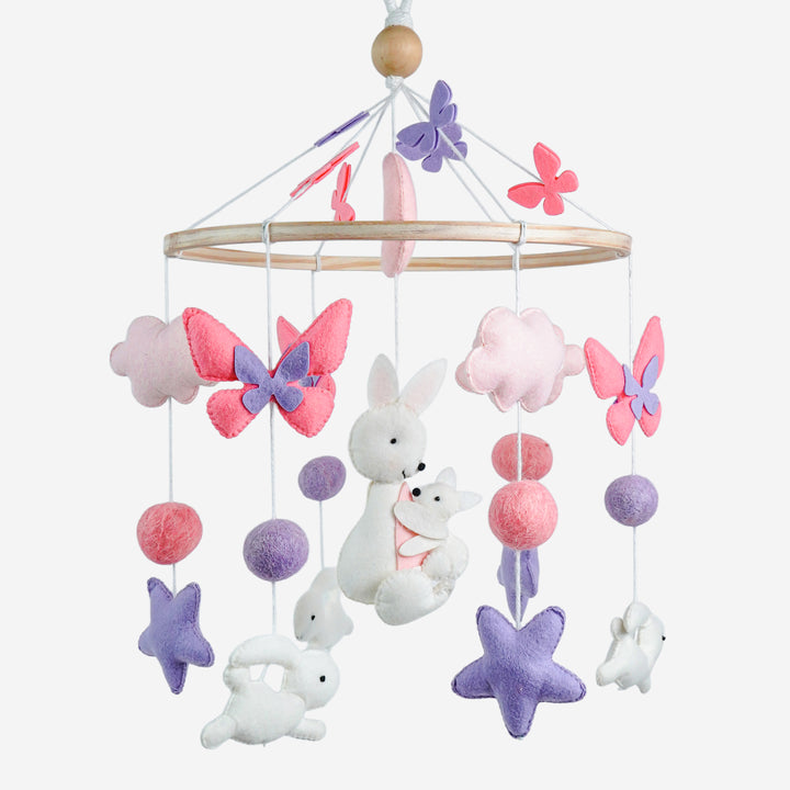 Babble Wrap Cot / Crib Mobile - Fluttering Burrows