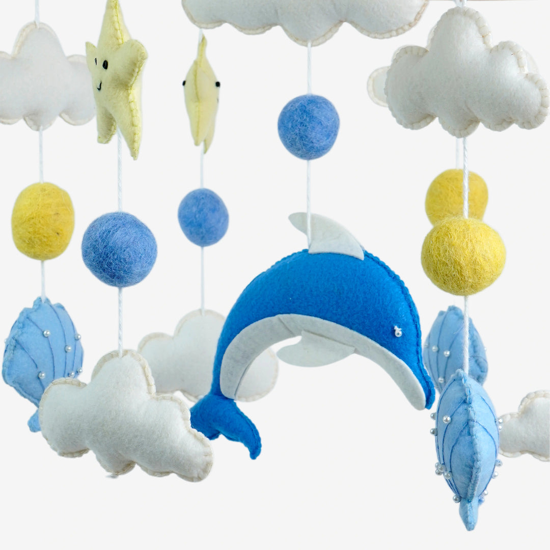 Babble Wrap Cot / Crib Mobile - Dolphin Daydreams