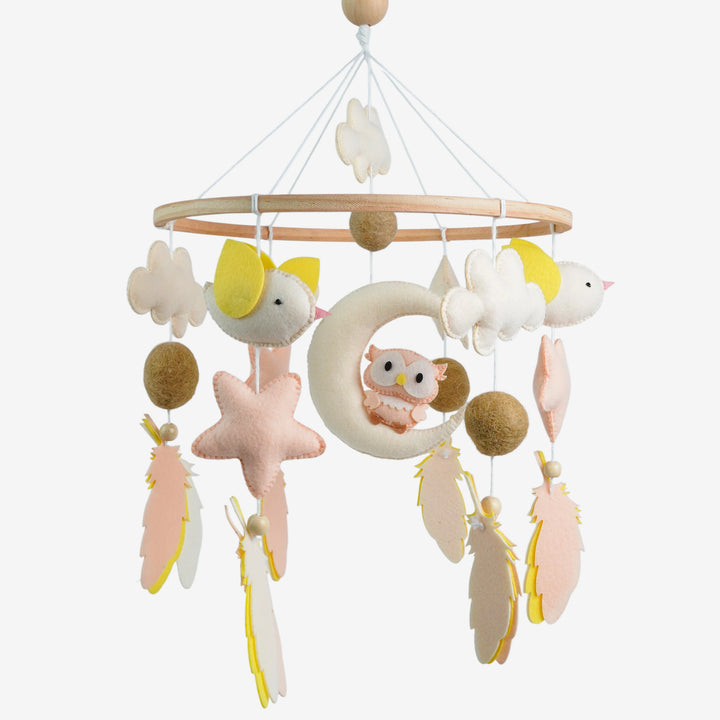 Babble Wrap Cot / Crib Mobile - Owl Moonlight