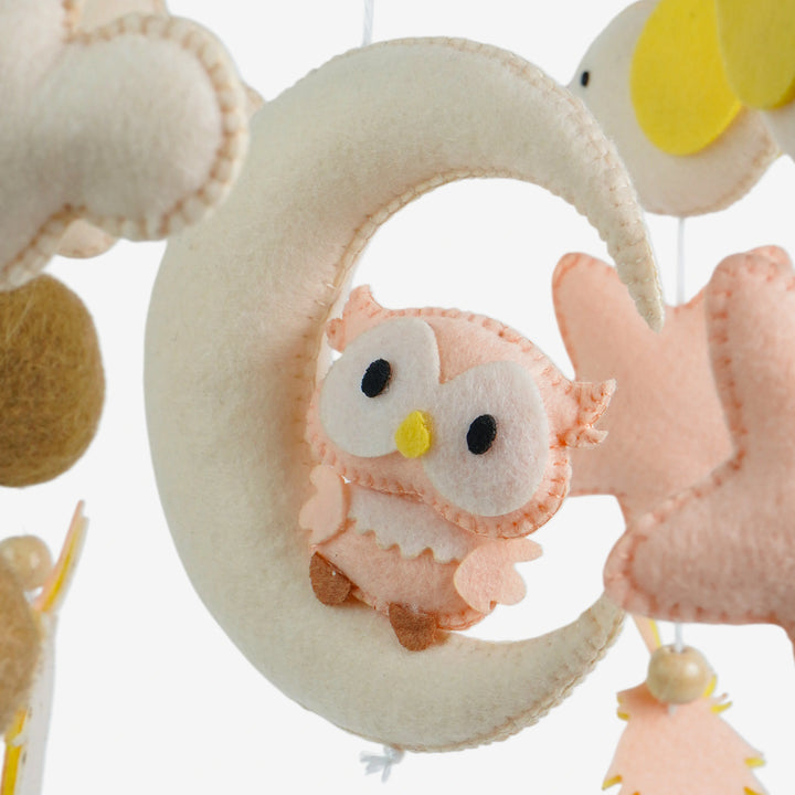 Babble Wrap Cot / Crib Mobile - Owl Moonlight